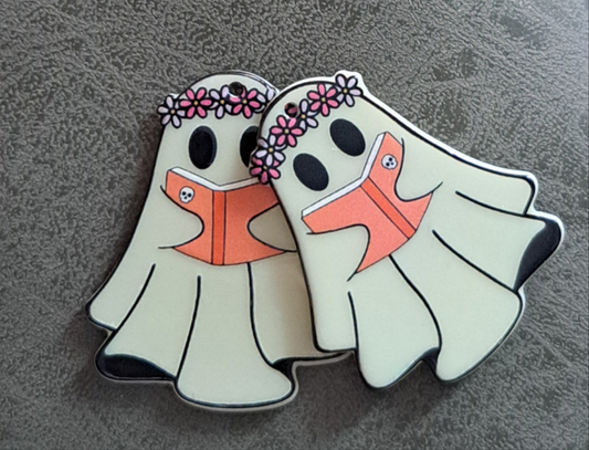 Acrylic "Spooky Reader" Earrings
