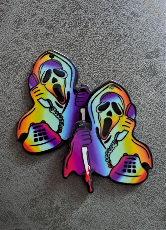 Acrylic "Rainbow Scream" Earrings