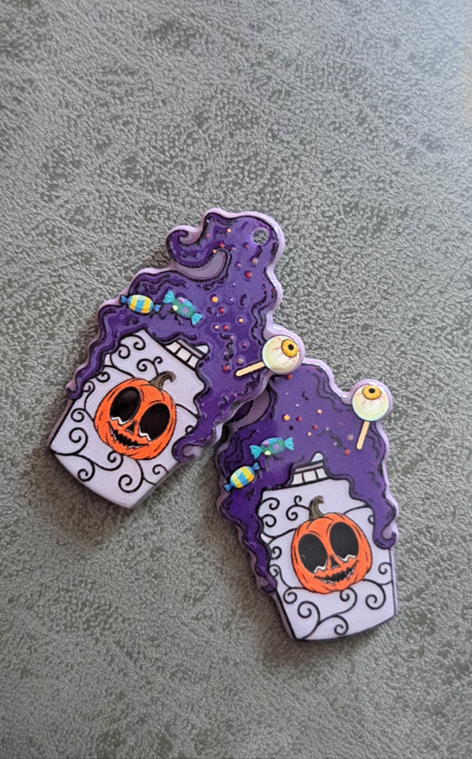 Acrylic "Pumpkin Delight" Earrings