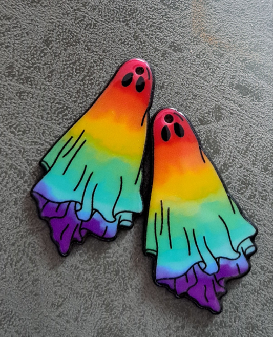 Acrylic "Rainbow Spooks" Earrings