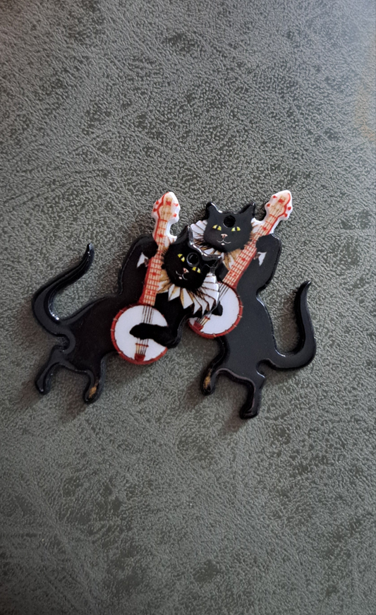 Acrylic "Musical Cat" Earrings