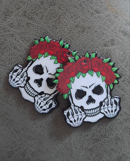 Acrylic "Skull Off" Earrings