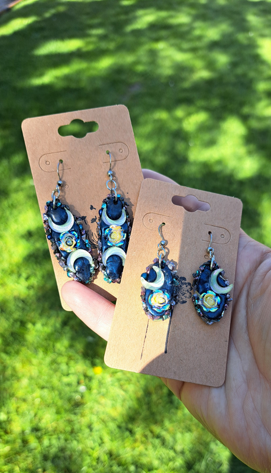 "Moonlight Flowers" Dangle Earrings