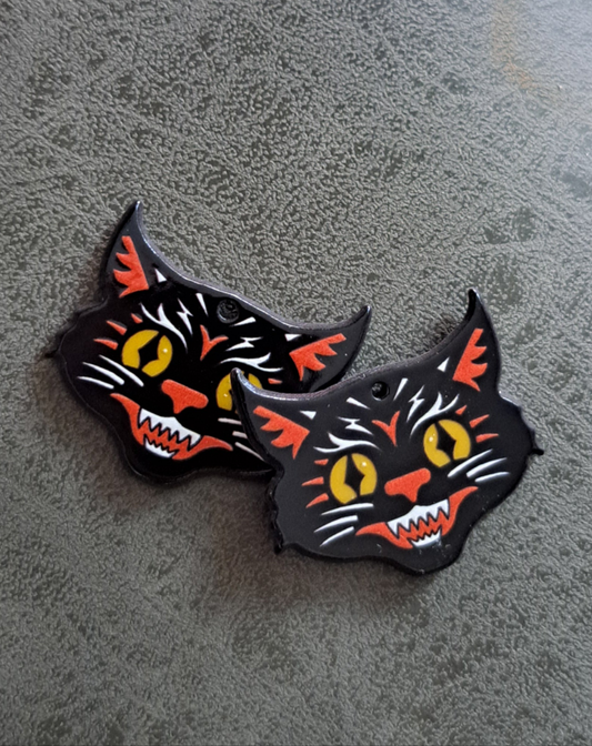 Acrylic "Vintage Cat" Earrings