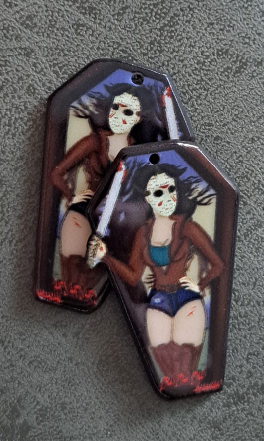 Acrylic "She a killer" Earrings