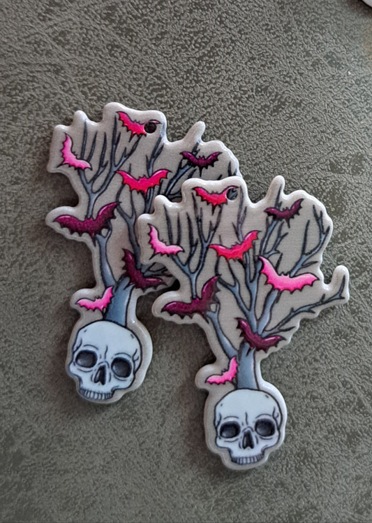 Acrylic "Bat Tree" Earrings