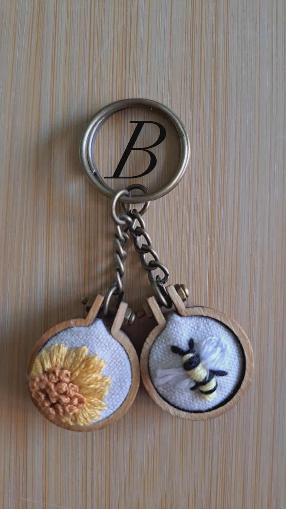 Handcrafted Embroidered Duo Keychain