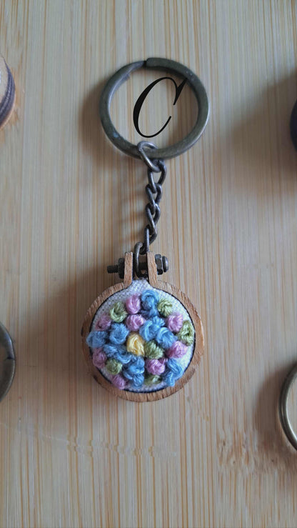 Handcrafted Embroidered Flower Keychains