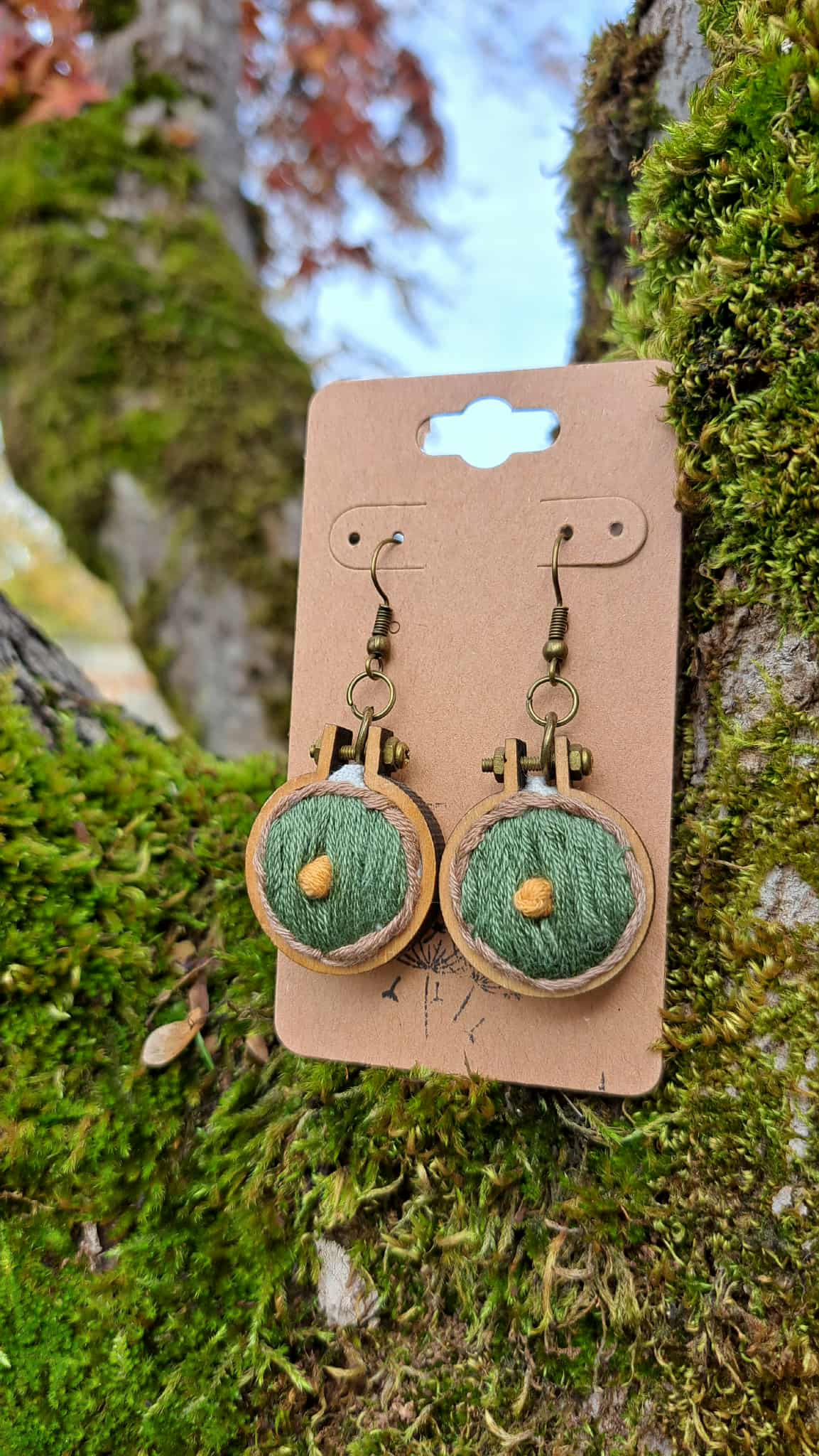 Handcrafted "Hobbit Doors" Embroidered Earrings