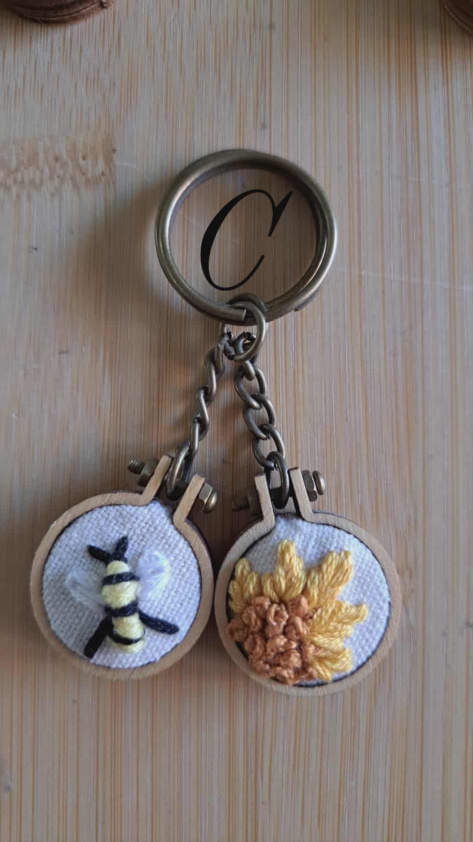 Handcrafted Embroidered Duo Keychain