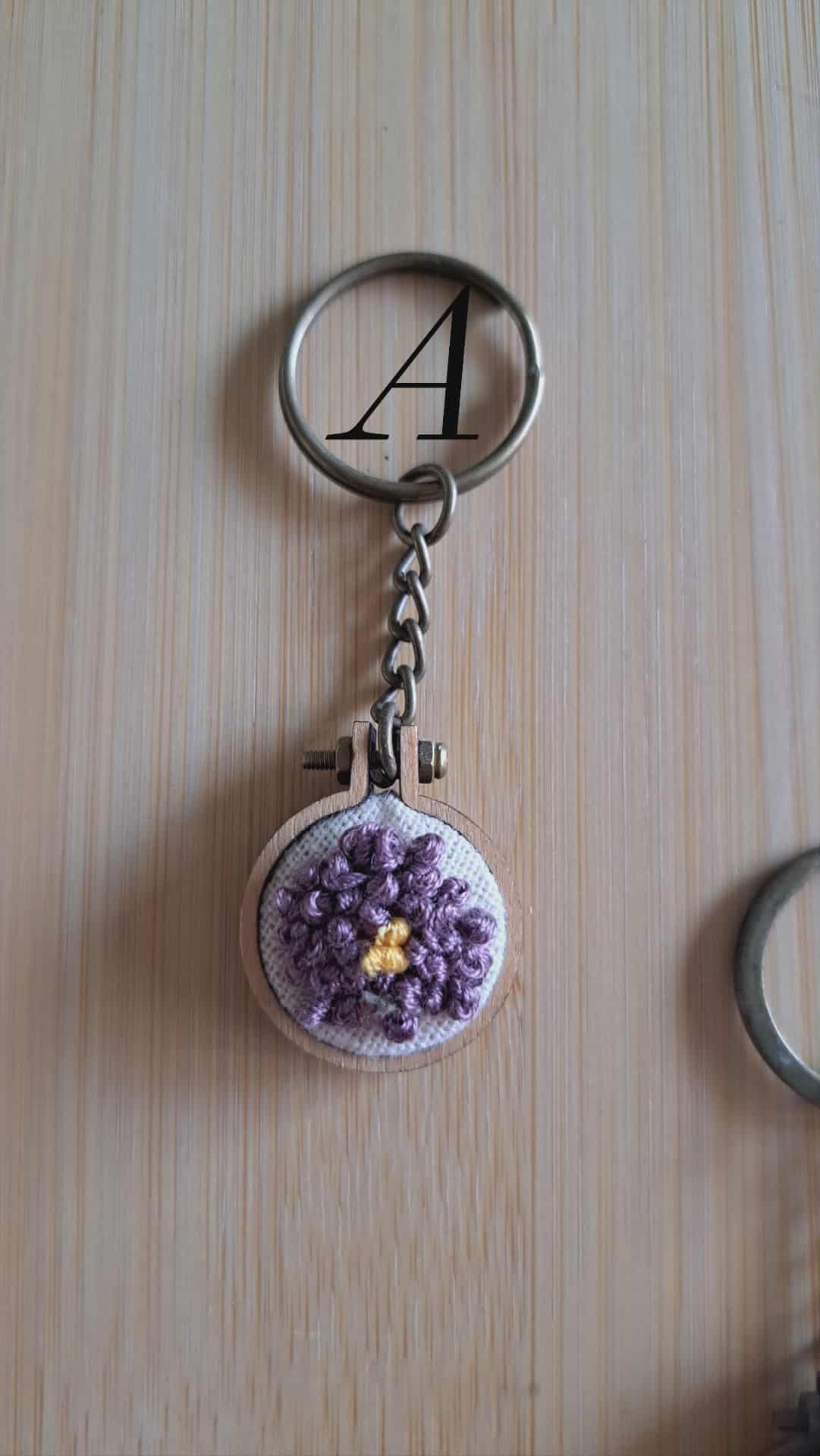 Handcrafted Embroidered Flower Keychains