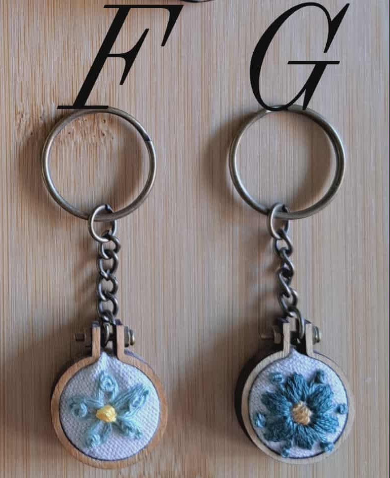 Handcrafted Embroidered Random Flower Keychain