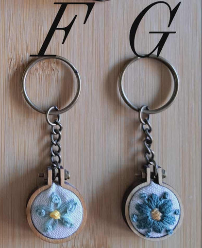 Handcrafted Embroidered Random Flower Keychain