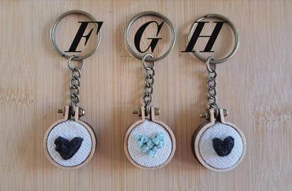 Handcrafted Embroidered Heart Keychain