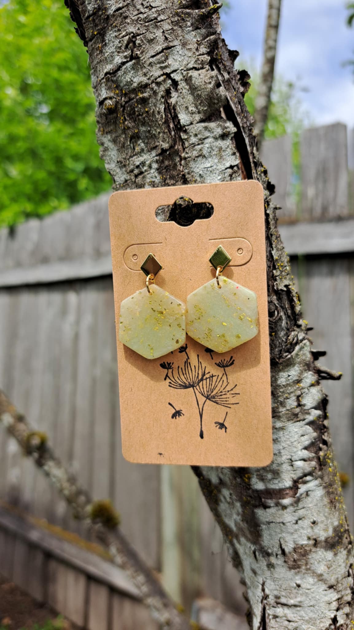 Sparkling Octagon Polymer Clay Dangle Earrings (E)
