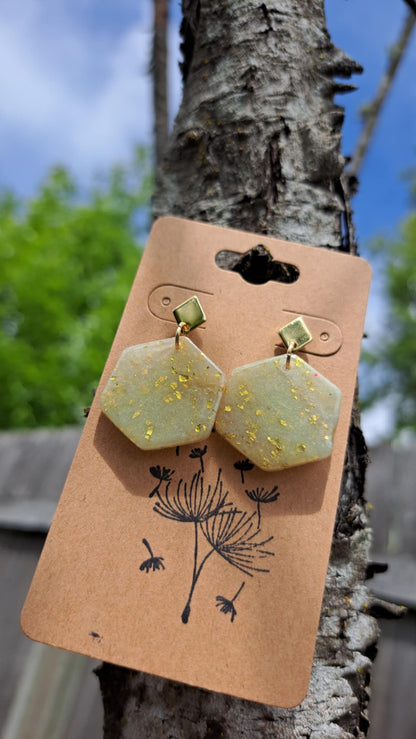 Sparkling Octagon Polymer Clay Dangle Earrings (E)
