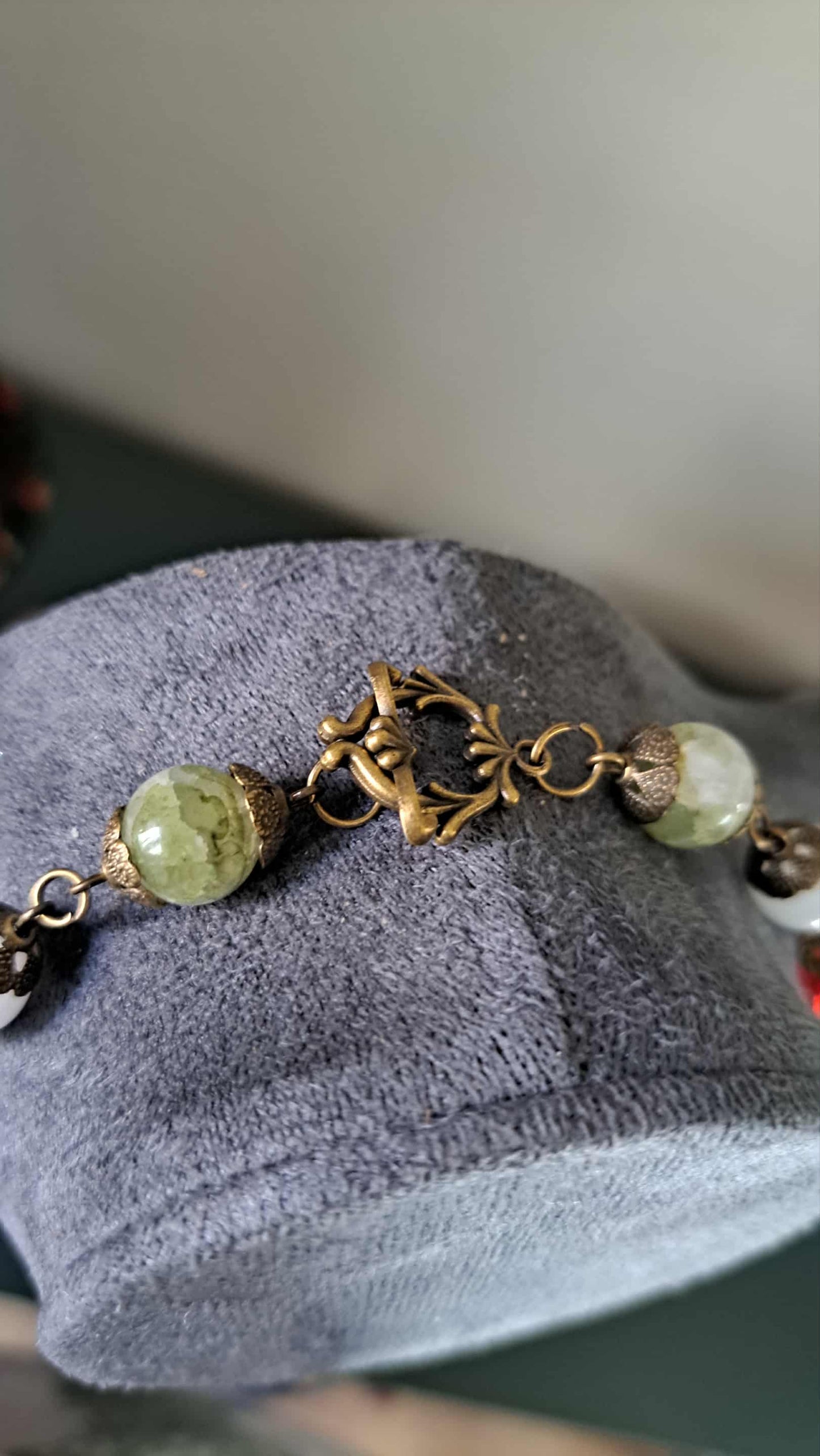 Handcrafted "Jolly Gingerbread" Bead Necklace