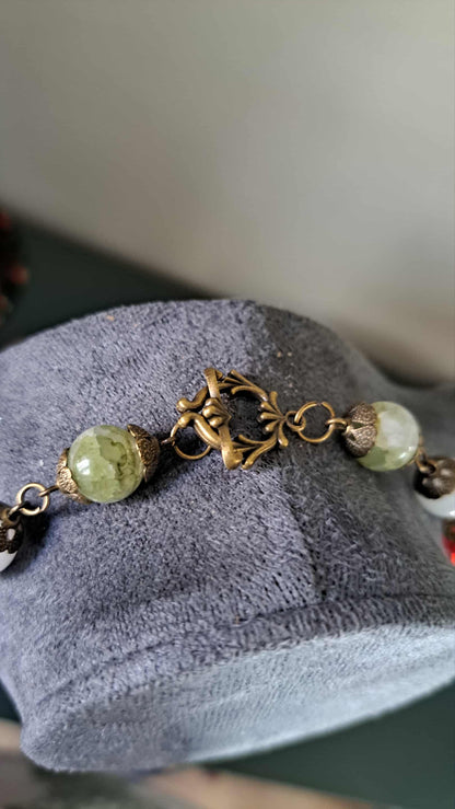 Handcrafted "Jolly Gingerbread" Bead Necklace