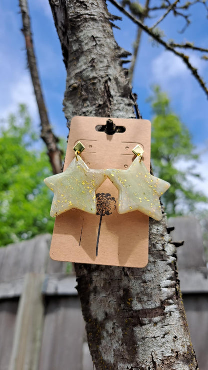 Sparkling Star Polymer Clay Dangle Earrings (D)