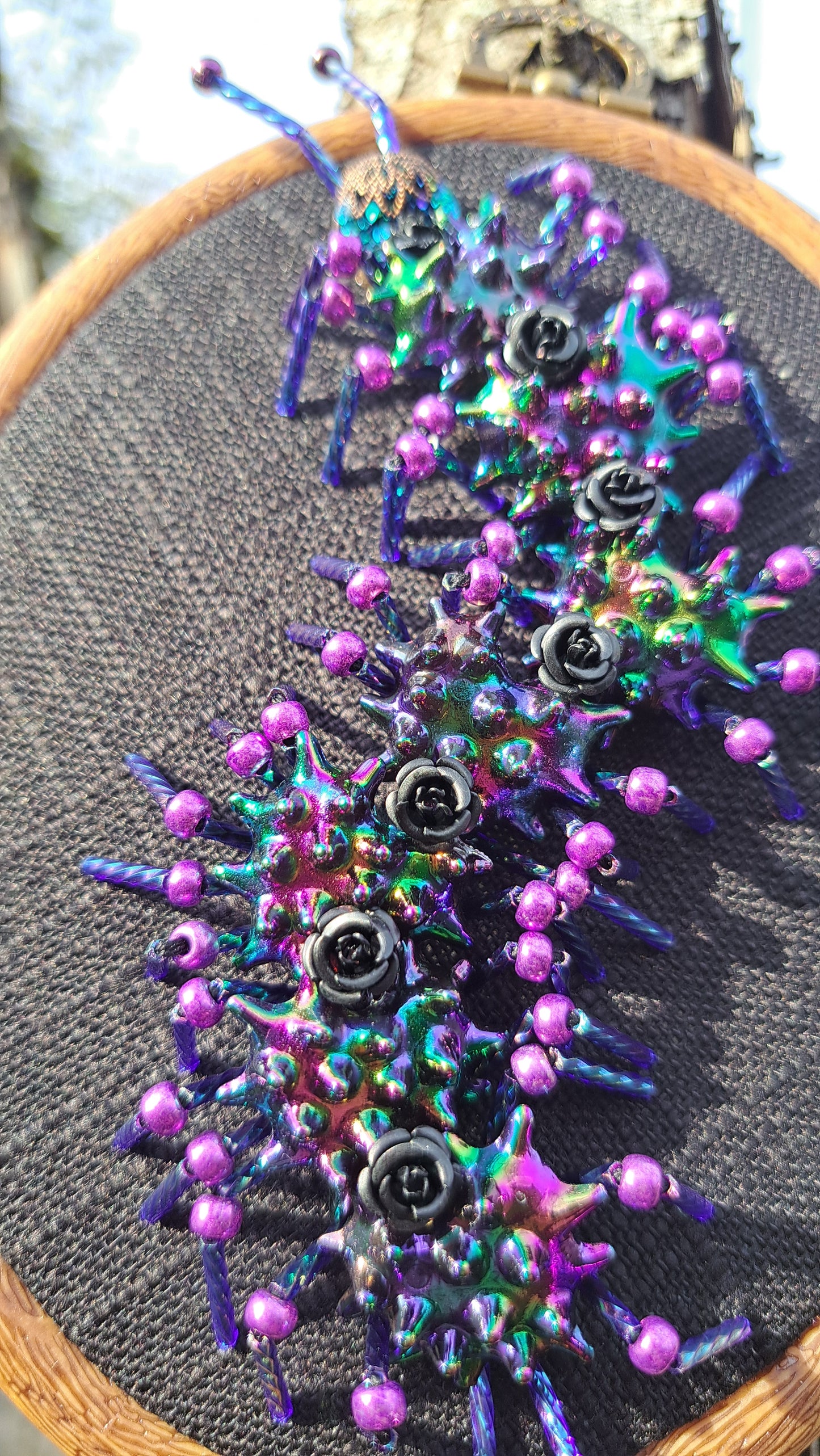 Handcrafted Aurora Borealis Centipede Wall Hanger