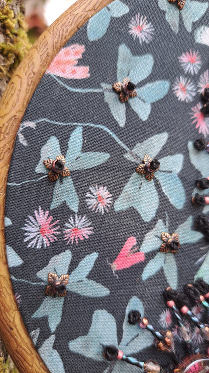 Handcrafted Glass Centipede Embroidered Wall Hanger