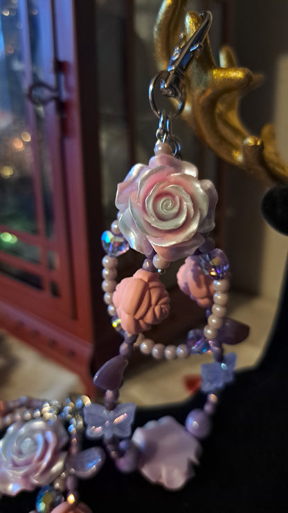 Handcrafted Lavendar Rose Charm Dangle