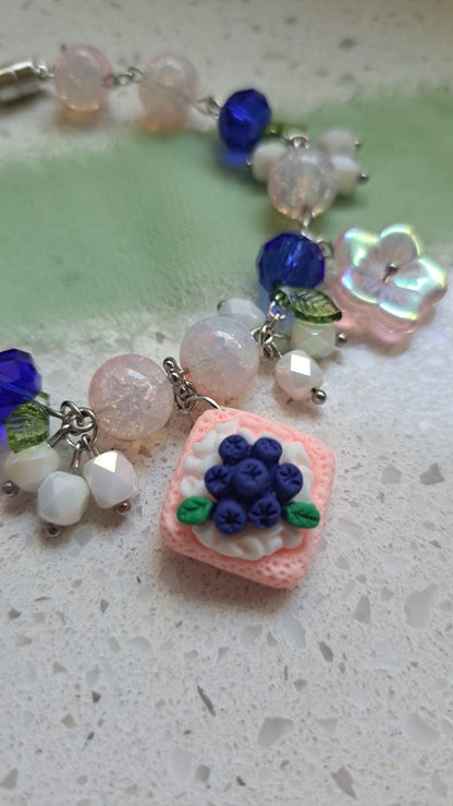 Handcrafted "Blueberry Sponge Cake" Bracelet