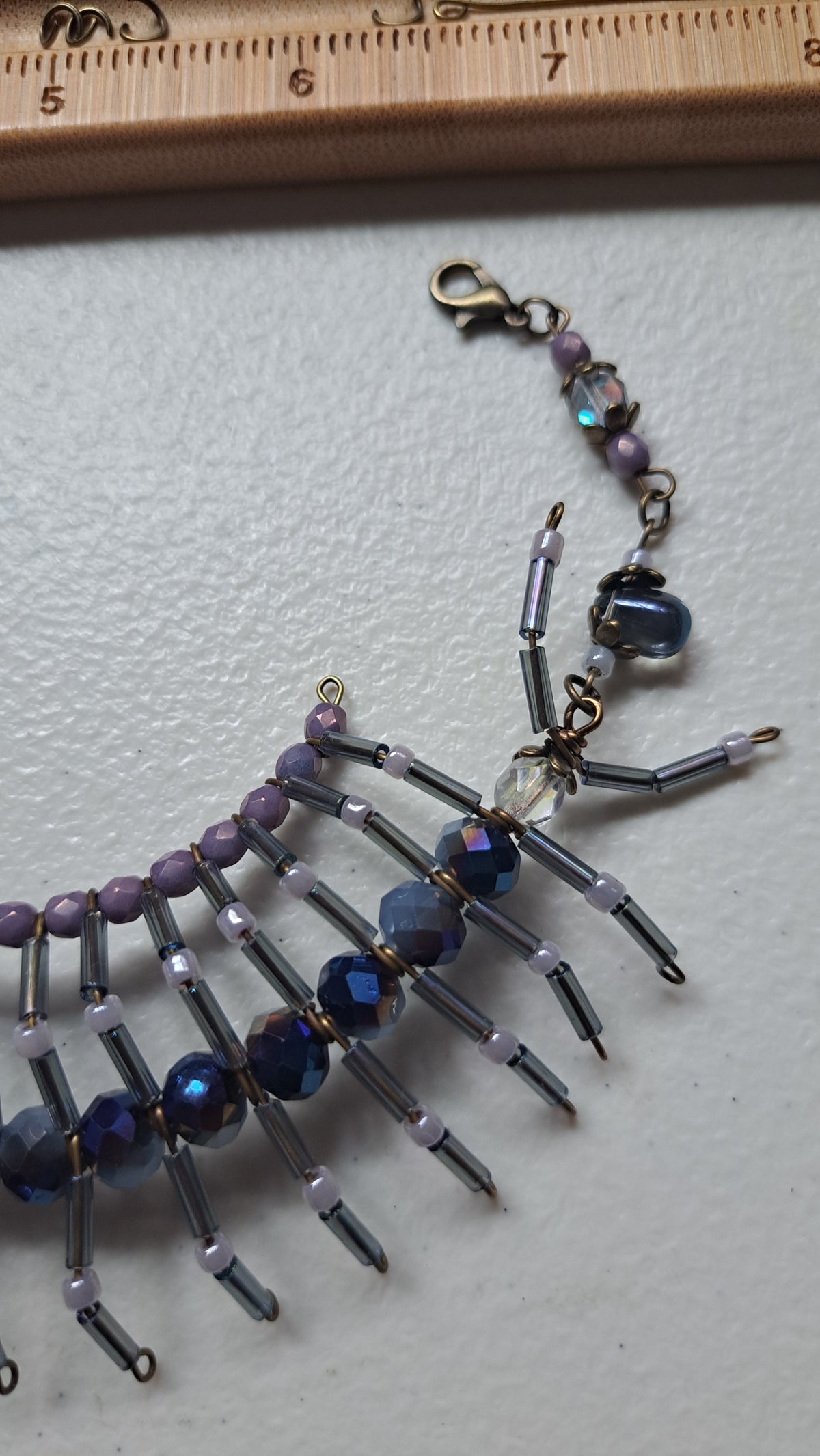 Handcrafted "Dusty Blue Maskipede" Mask Chain