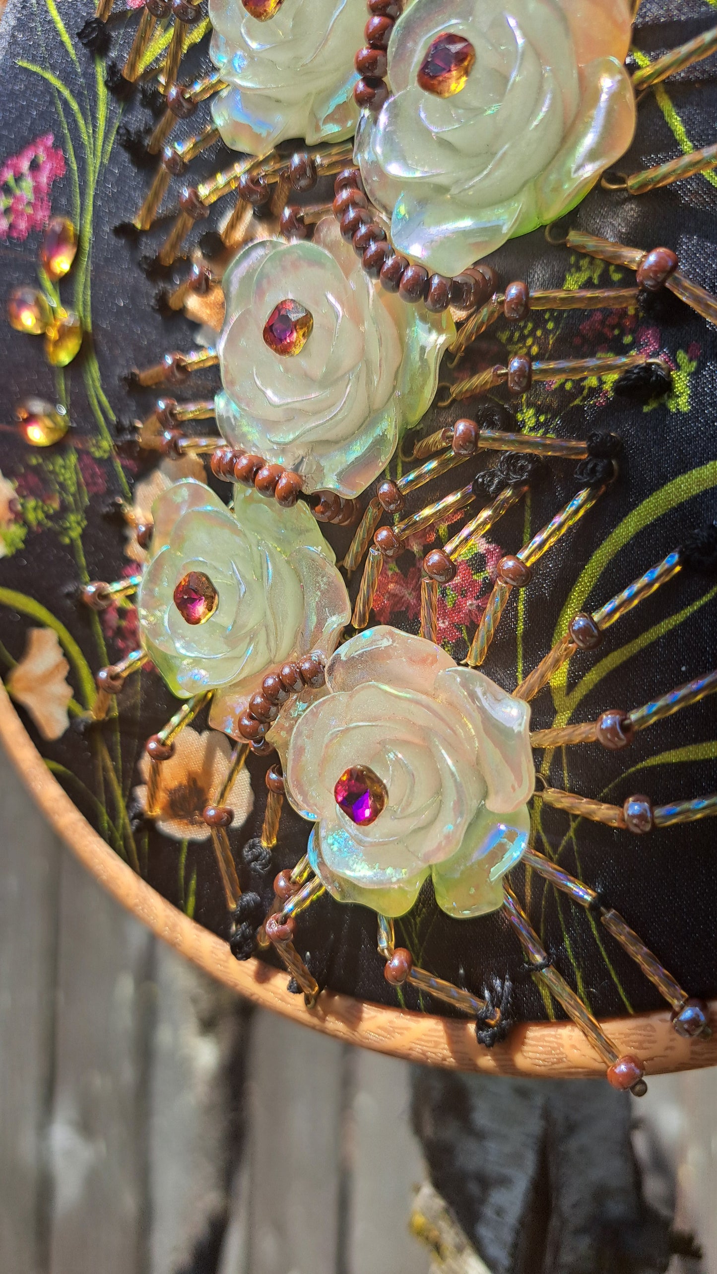 Handcrafted Bead "Flora Centipede" Wall Hanger