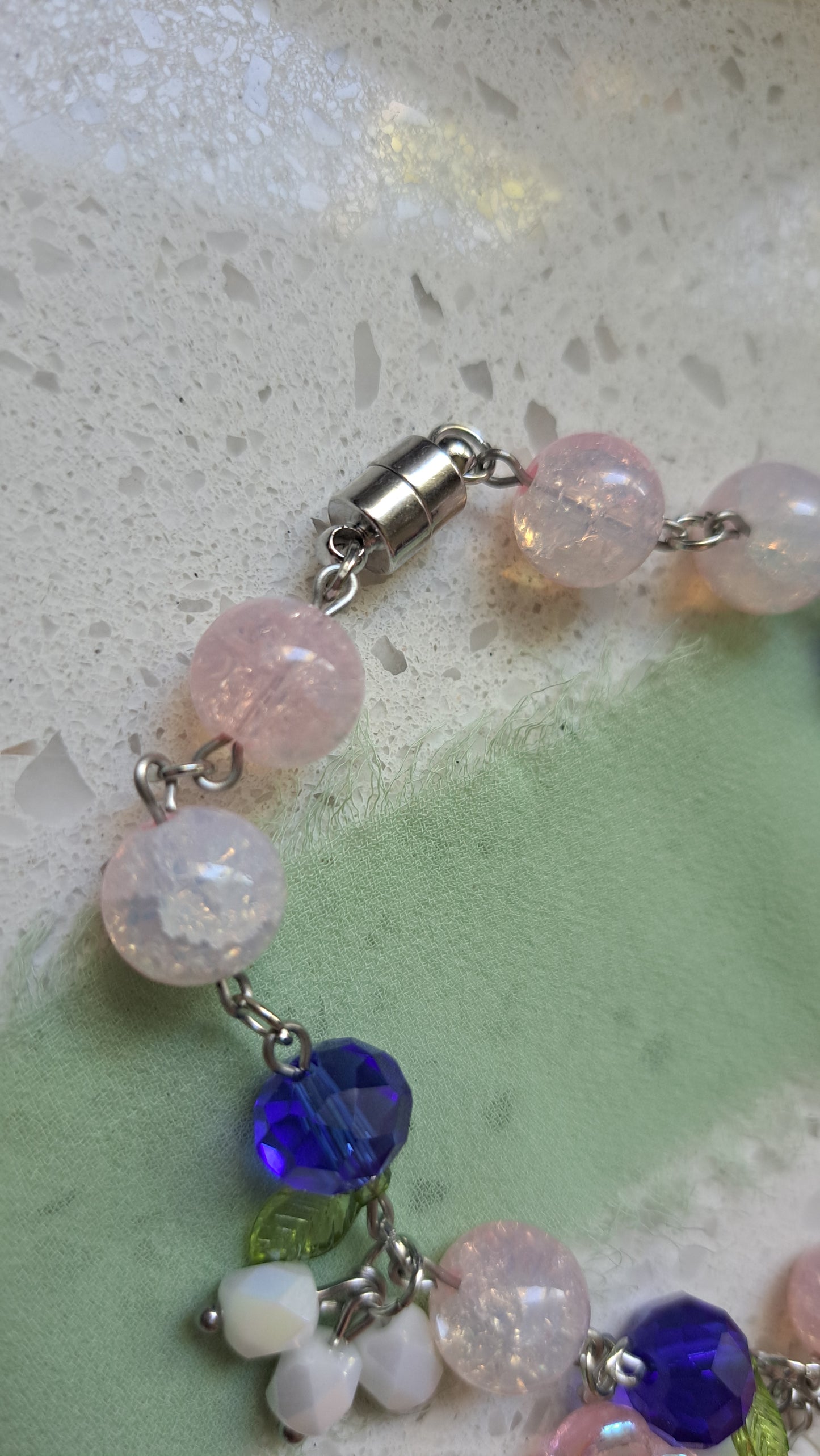 Handcrafted "Blueberry Sponge Cake" Bracelet