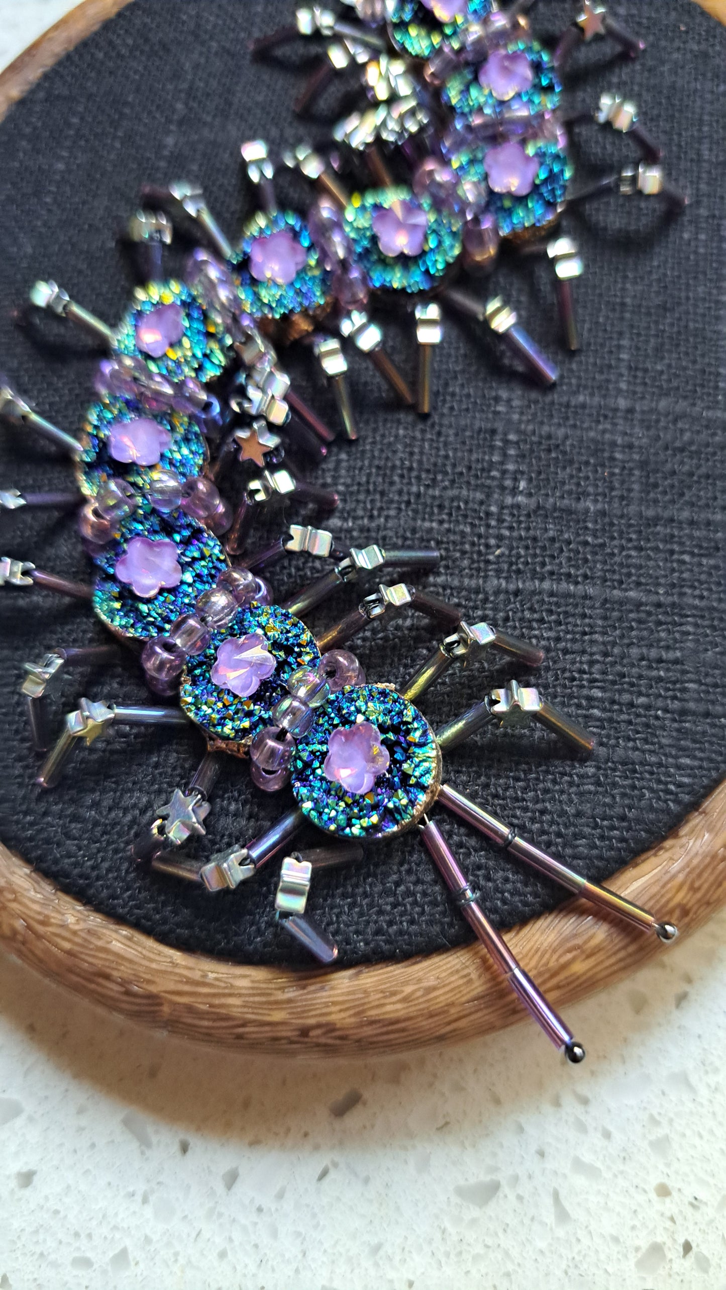Handcrafted "Galactic" Centipede Wall Hanger