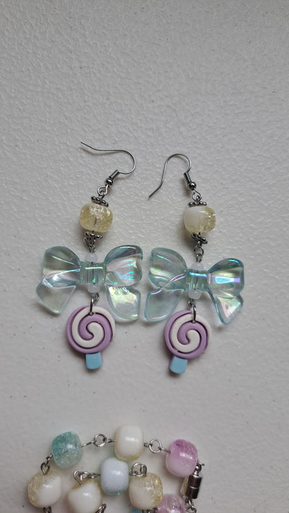 Handcrafted Yummy Pastel Earring/Braclet Set