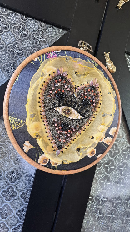 Handcrafted Evil Eye Bead Embroidered Wall Hanger