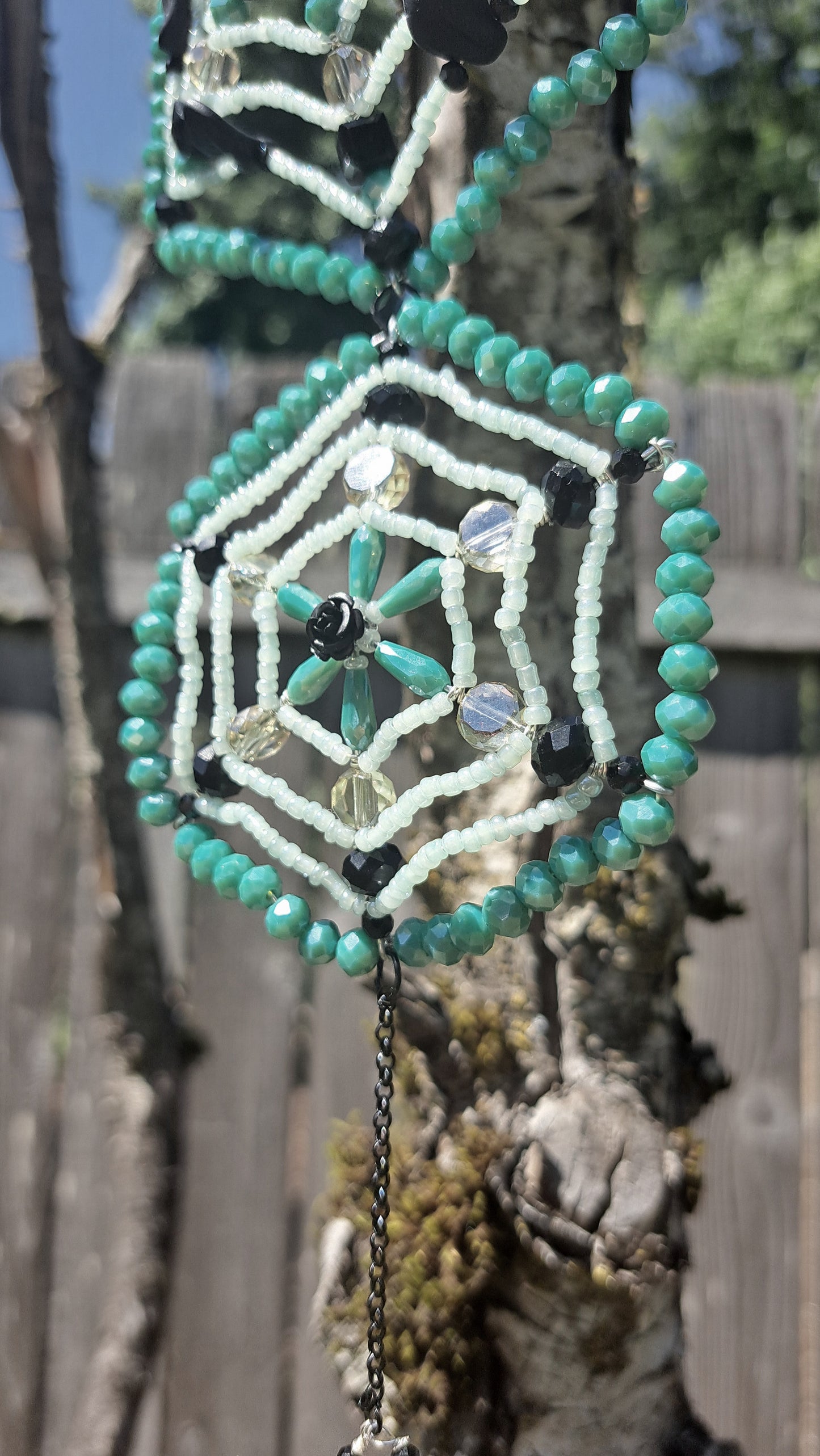 Handcrafted "Elliott" Spider & Webs Suncatcher