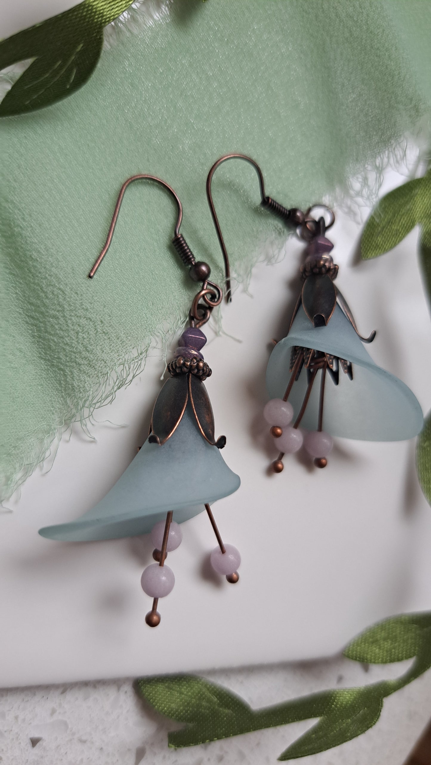 Handcrafted "Calla Lily Lantern" Earrings