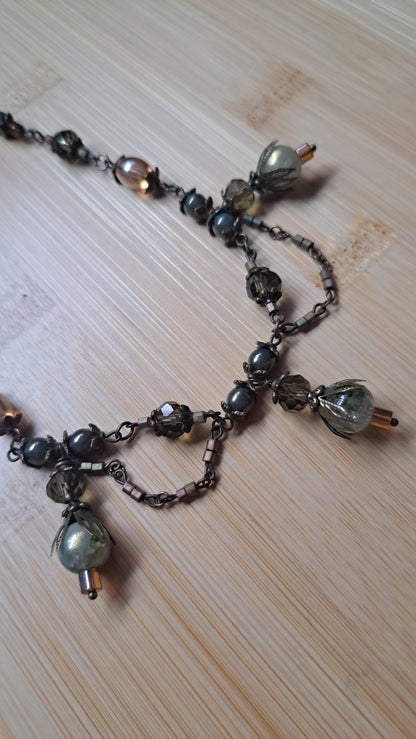 Handcrafted "Mossy Woods" Bead Necklace