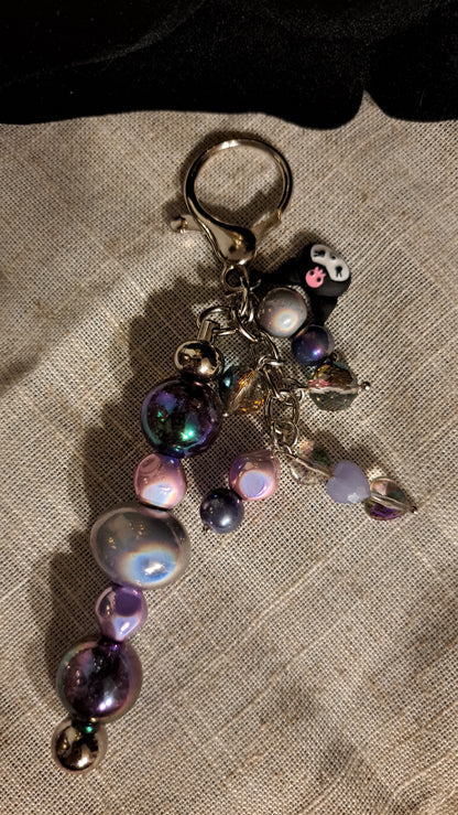 Handrafted Dark Purple Bar Keychain