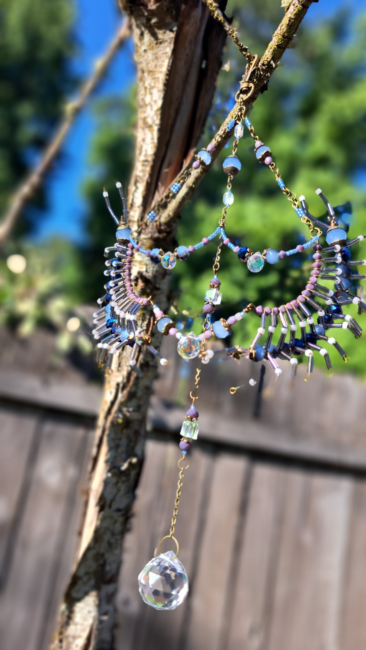 Handcrafted "Dusty Blue" Centipede Suncatcher