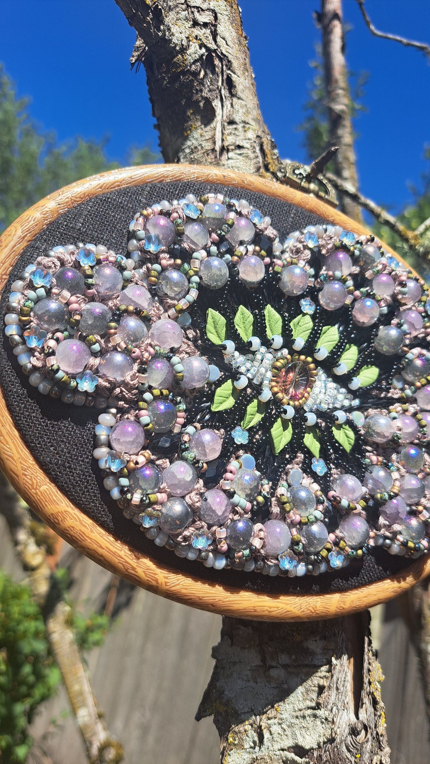 "Awakened From The Storm" Handcrafted Embroidered Wall Hanger