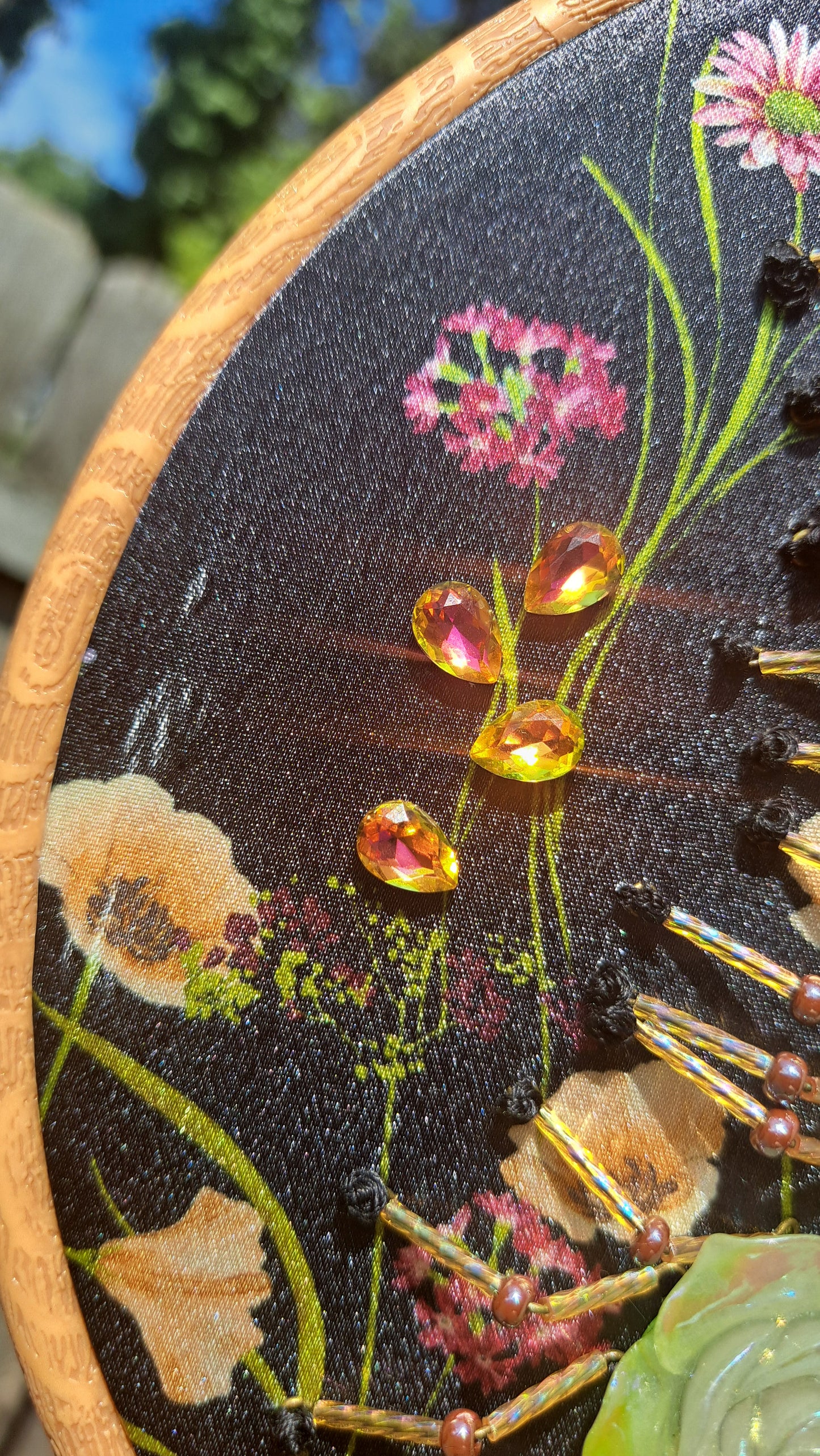 Handcrafted Bead "Flora Centipede" Wall Hanger