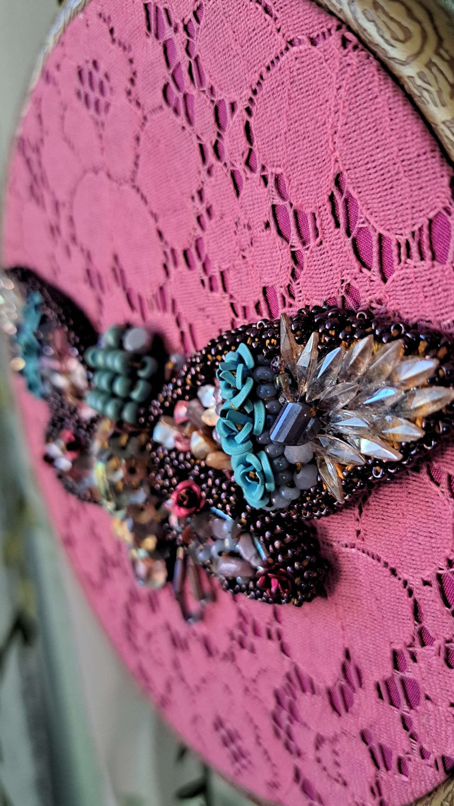 Handcrafted Beaded Cicada Wall Hanger