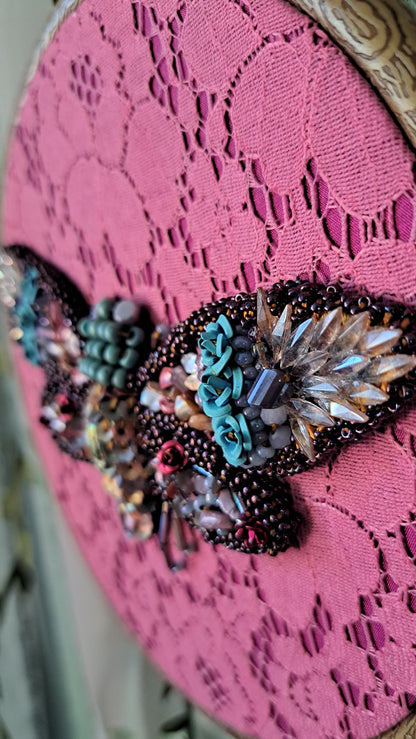 Handcrafted Beaded Cicada Wall Hanger