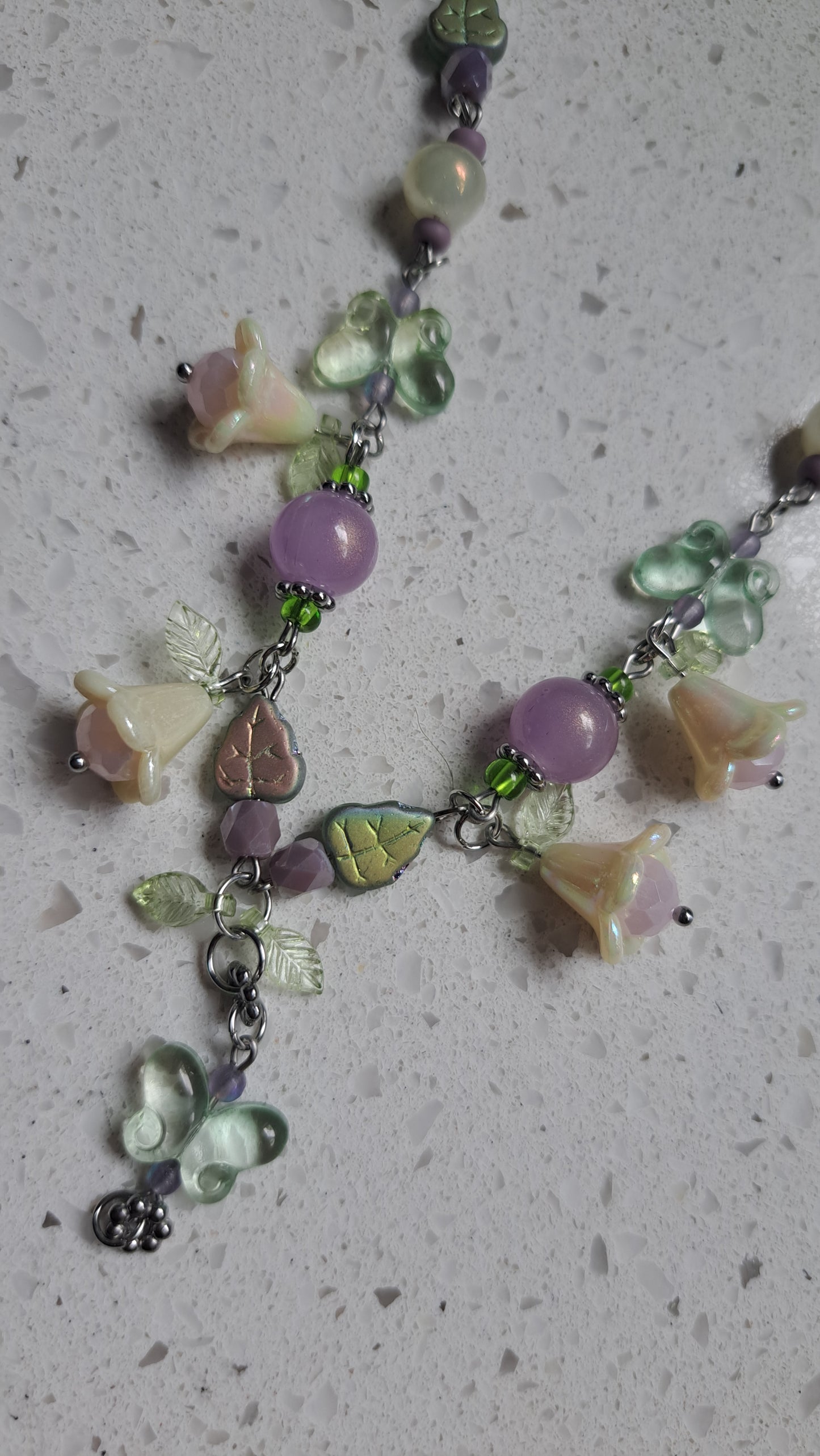 Handcrafted "Butterflies & Blooms" Necklace