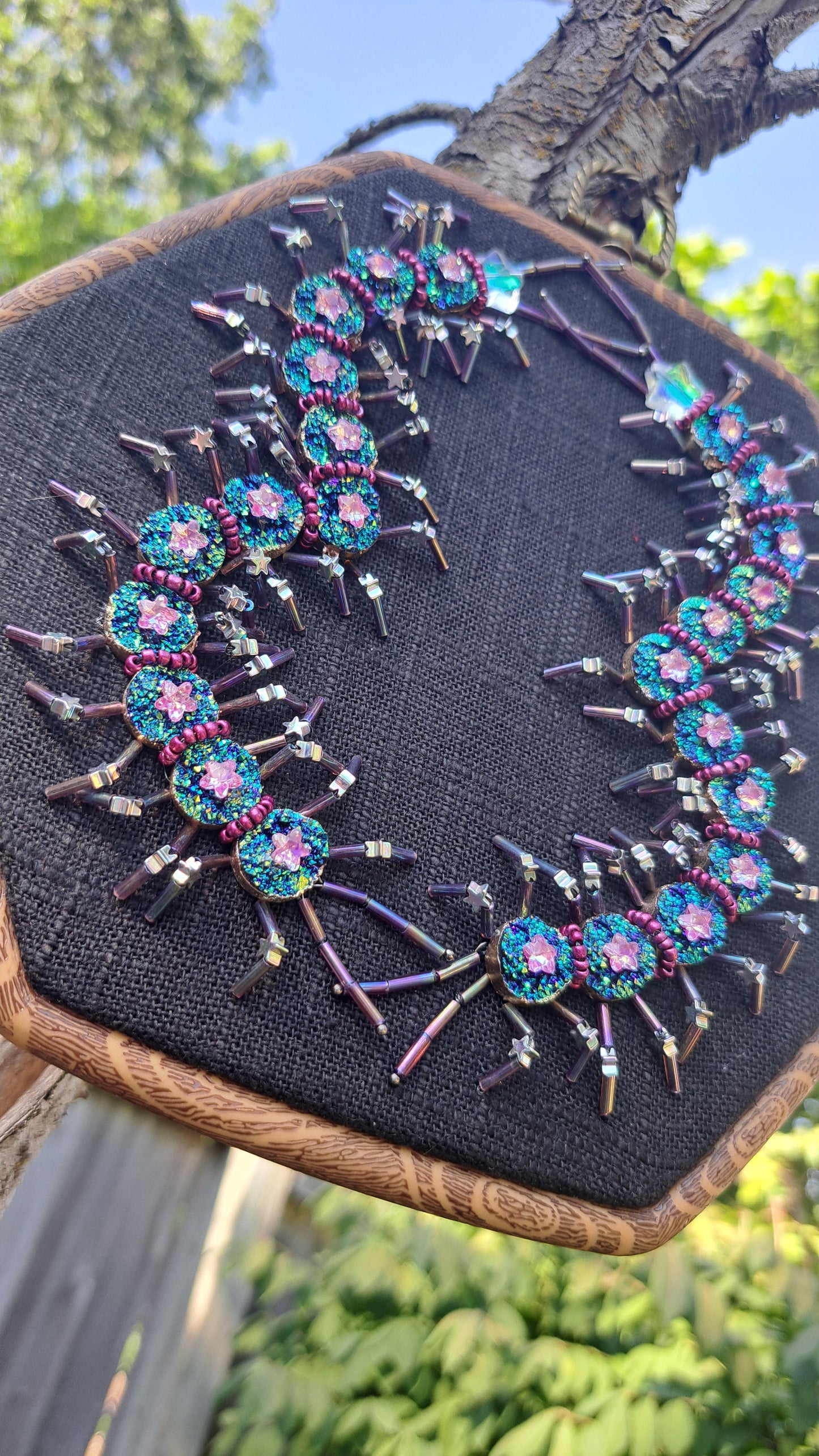 Handcrafted "Galactic Lovers" Centipede Wall Hanger