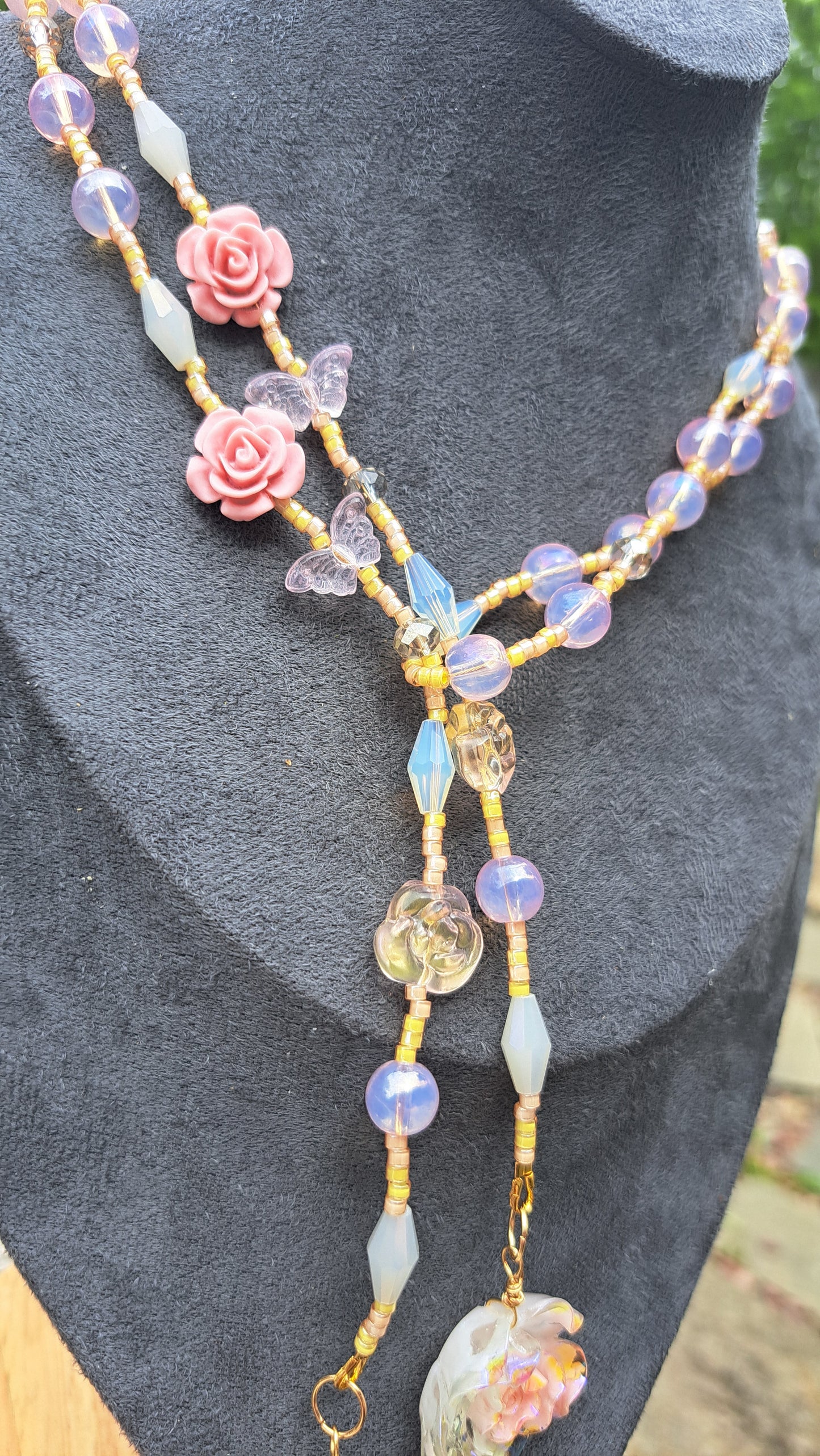 "Blushing Rose" Wrap Necklace