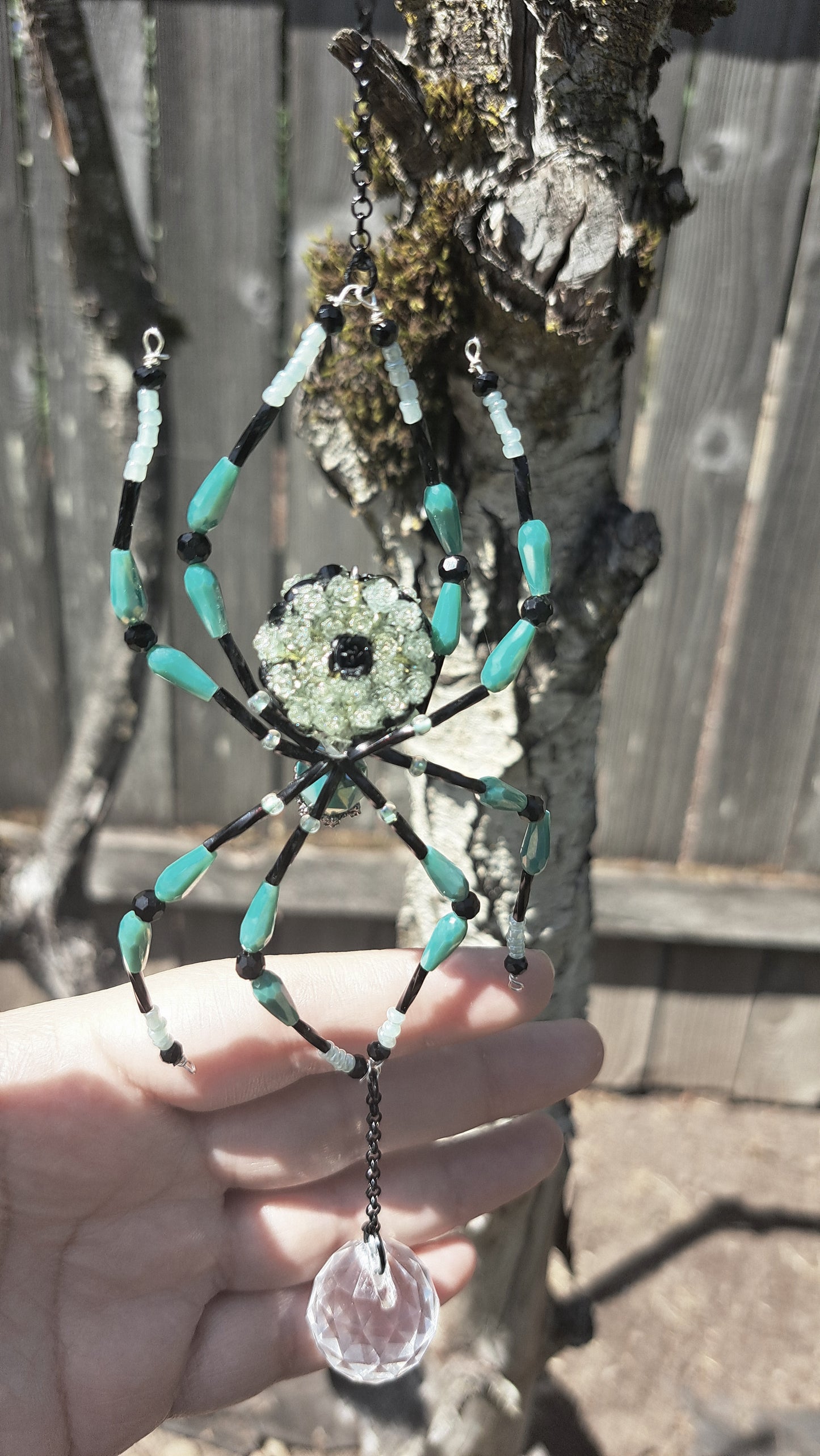Handcrafted "Elliott" Spider & Webs Suncatcher