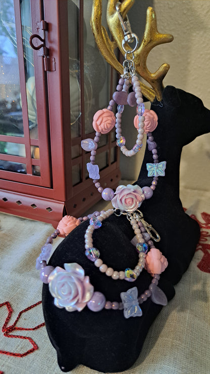 Handcrafted Lavendar Rose Charm Dangle