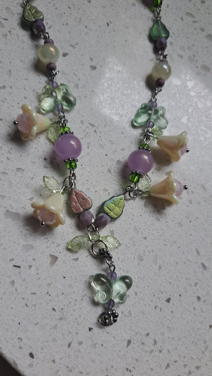 Handcrafted "Butterflies & Blooms" Necklace