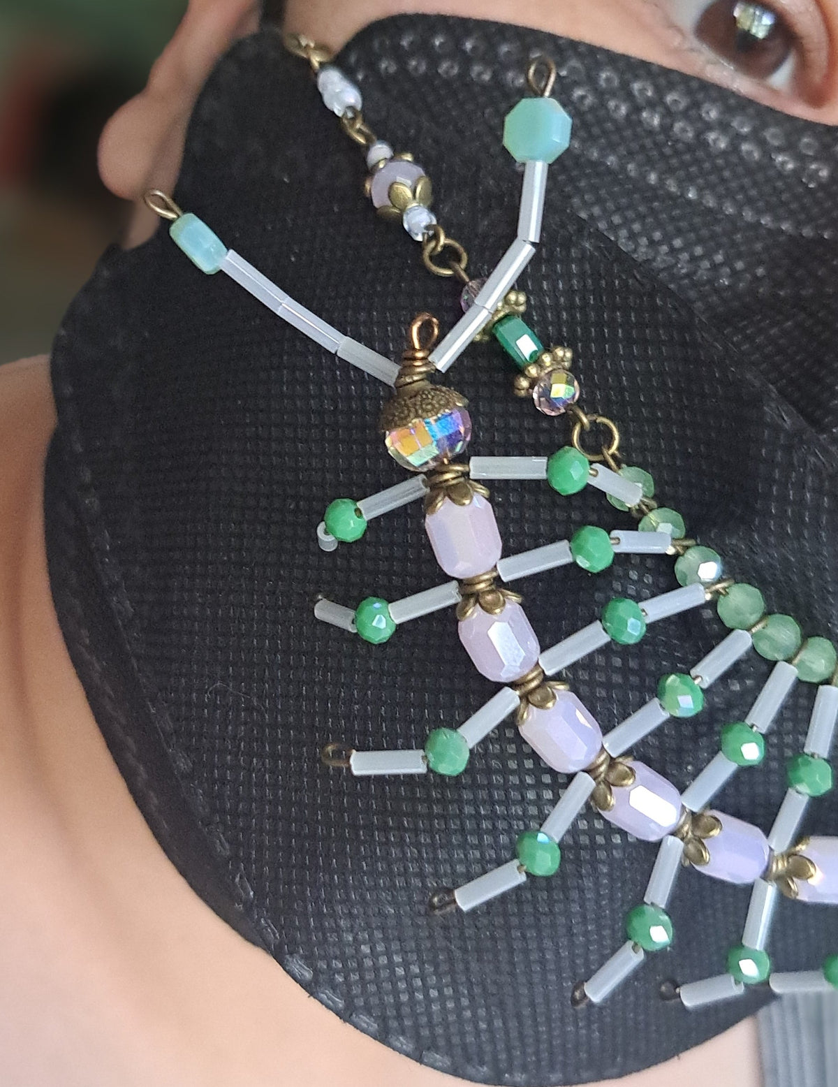 Handcrafted "Sweet Pea Maskipede" Mask Chain