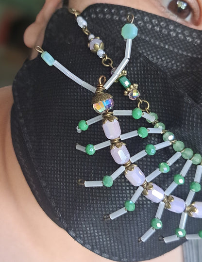Handcrafted "Sweet Pea Maskipede" Mask Chain